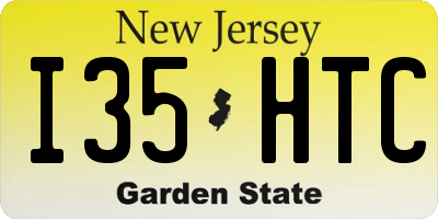 NJ license plate I35HTC