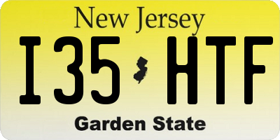 NJ license plate I35HTF