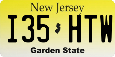 NJ license plate I35HTW
