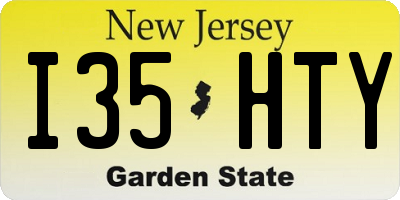 NJ license plate I35HTY