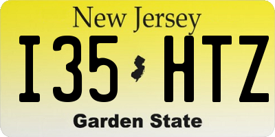 NJ license plate I35HTZ