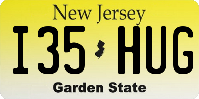NJ license plate I35HUG