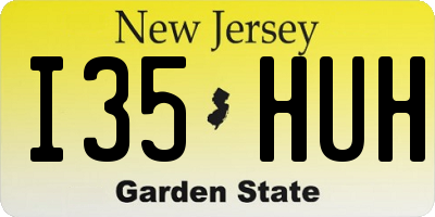 NJ license plate I35HUH