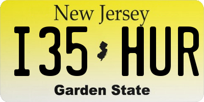 NJ license plate I35HUR