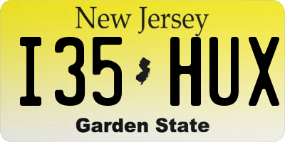 NJ license plate I35HUX