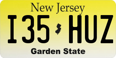 NJ license plate I35HUZ