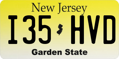 NJ license plate I35HVD