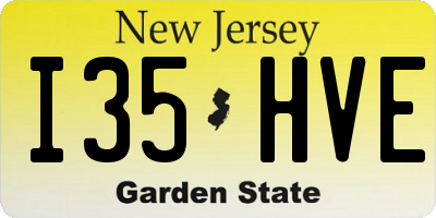 NJ license plate I35HVE