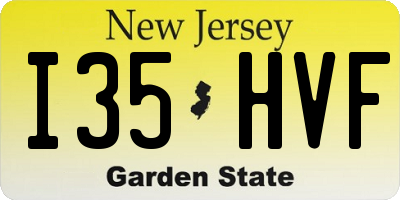 NJ license plate I35HVF