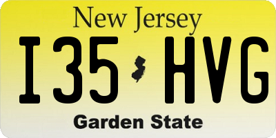 NJ license plate I35HVG