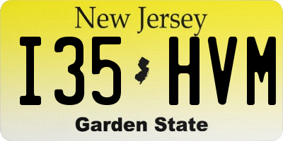 NJ license plate I35HVM