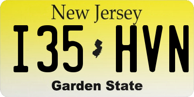 NJ license plate I35HVN