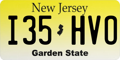 NJ license plate I35HVO