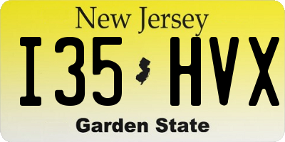NJ license plate I35HVX