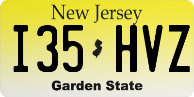NJ license plate I35HVZ