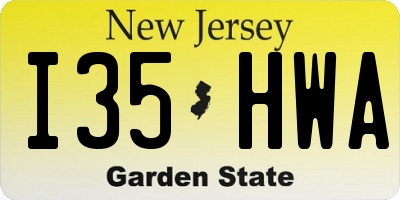 NJ license plate I35HWA
