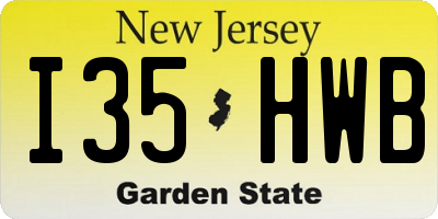 NJ license plate I35HWB