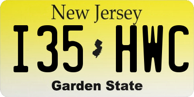 NJ license plate I35HWC