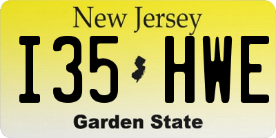 NJ license plate I35HWE