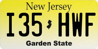NJ license plate I35HWF