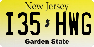 NJ license plate I35HWG