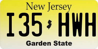 NJ license plate I35HWH
