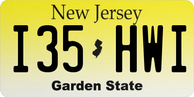 NJ license plate I35HWI