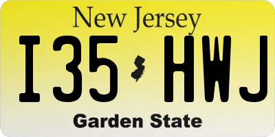 NJ license plate I35HWJ