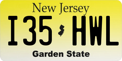 NJ license plate I35HWL