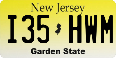 NJ license plate I35HWM