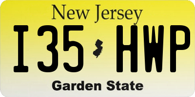 NJ license plate I35HWP