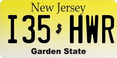 NJ license plate I35HWR