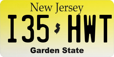 NJ license plate I35HWT