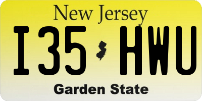 NJ license plate I35HWU