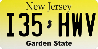 NJ license plate I35HWV