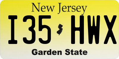 NJ license plate I35HWX