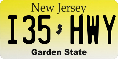 NJ license plate I35HWY
