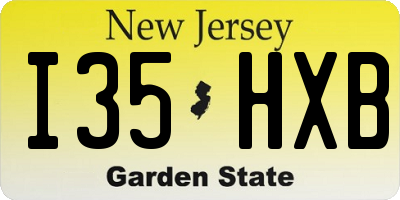 NJ license plate I35HXB