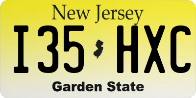 NJ license plate I35HXC