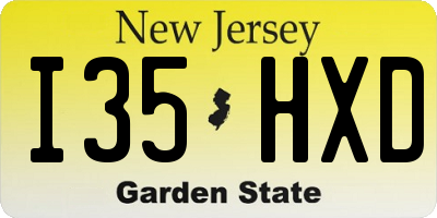 NJ license plate I35HXD