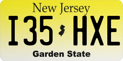 NJ license plate I35HXE