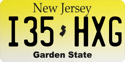 NJ license plate I35HXG