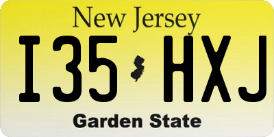 NJ license plate I35HXJ