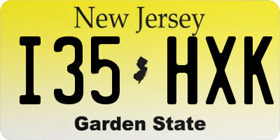 NJ license plate I35HXK