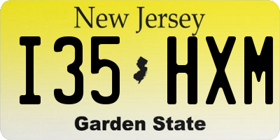 NJ license plate I35HXM