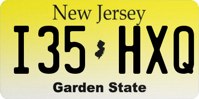 NJ license plate I35HXQ