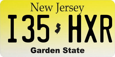 NJ license plate I35HXR