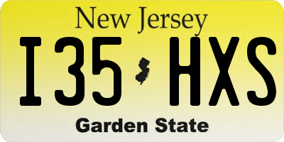NJ license plate I35HXS