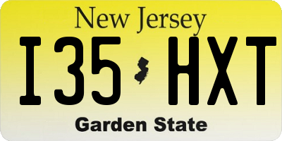 NJ license plate I35HXT
