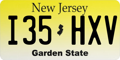 NJ license plate I35HXV